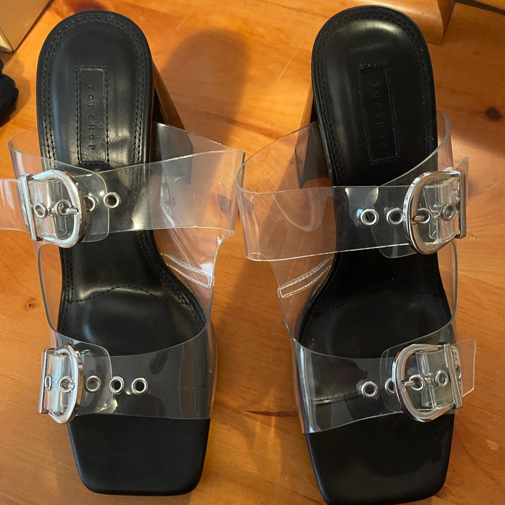 Black / clear topshop heels